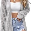Women's Crochet Cardigan Sweater Long Saonta Open Front Lightweight Boho Cover Up Summer Knit Cardigans