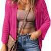 Summer Lightweight Cardigan 2024 Spring Fashion 3/4 length Saonta Hollow-Out Knit Beach Cover Ups Cardigans
