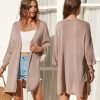 Womens 2024 Casual 3/4 Short Saonta Open Front Cardigan Lightweight Kimono Summer Beach Outfits
