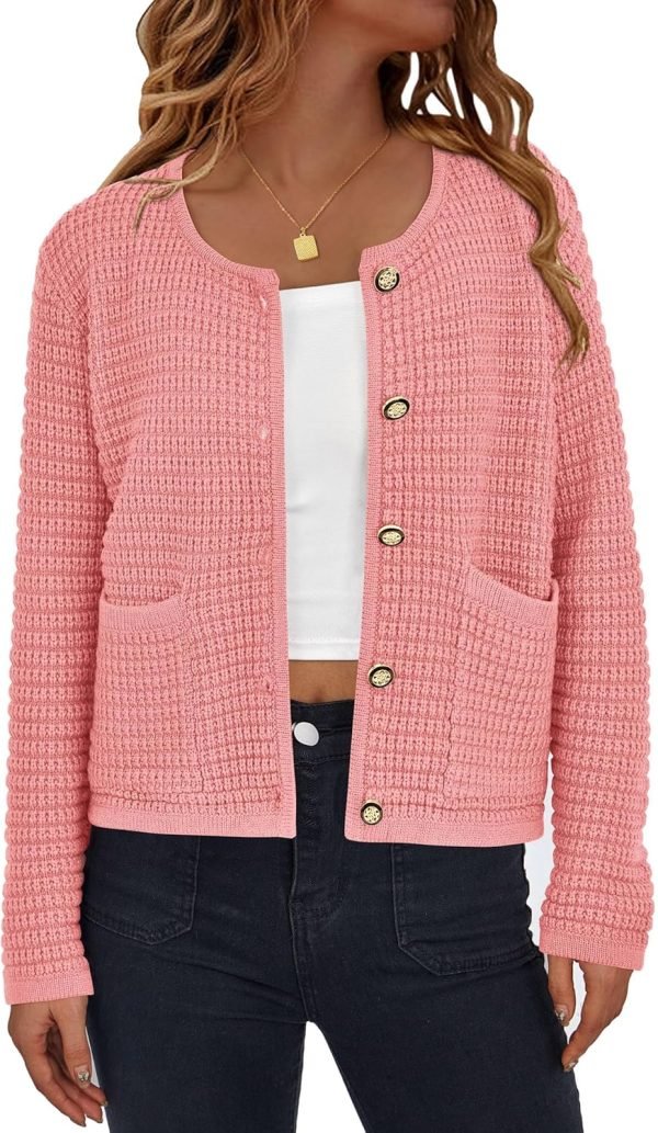 Womens Open Front Button Down Long Saonta Pockets Chunky Knit Cardigan Sweaters