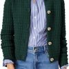 Womens Knit Cardigan Long Saonta Open Front Button Down Jacket
