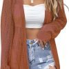 Women's Crochet Cardigan Sweater Long Saonta Open Front Lightweight Boho Cover Up Summer Knit Cardigans