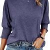 Women's 2024 Fashion Tops 3/4 Saonta T-Shirts Cute Crewneck Basic Business Tees Blouses