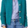 Womens Knit Cardigan Long Saonta Open Front Button Down Jacket