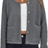 Womens Open Front Button Down Long Saonta Pockets Chunky Knit Cardigan Sweaters