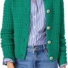 Womens Knit Cardigan Long Saonta Open Front Button Down Jacket