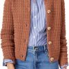 Womens Knit Cardigan Long Saonta Open Front Button Down Jacket