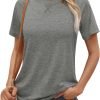 T Shirts Short Saonta Crewneck Tees for Women Trendy Lightweight Soft Casual Summer Tops Clothes 2024