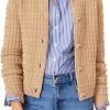 Womens Knit Cardigan Long Saonta Open Front Button Down Jacket