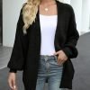Women's 2024 Fall Open Front Long Lantern Saonta Cardigan Oversized Chunky Outwear with Pocket