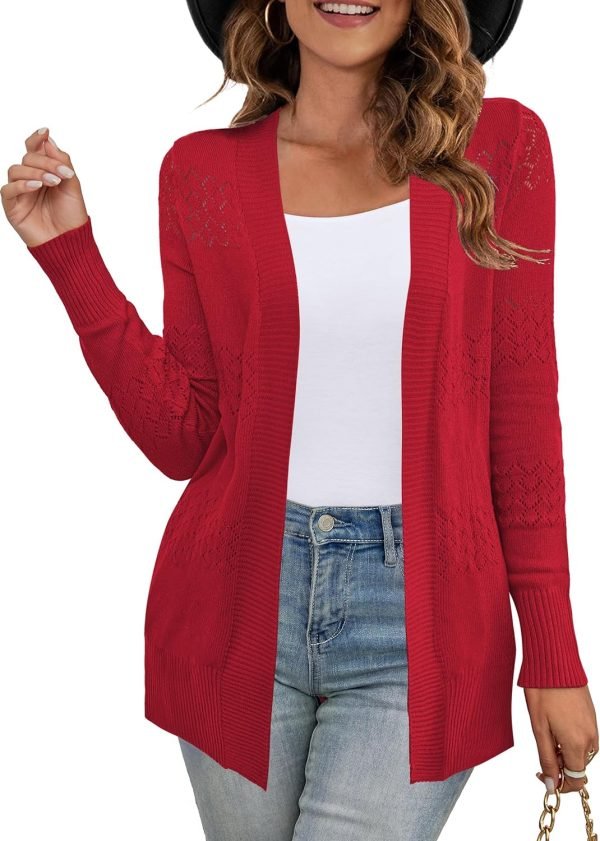 Women's Sweaters Boho Long Saonta Open Front Chunky Cable Knit Cardigan