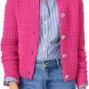 Womens Knit Cardigan Long Saonta Open Front Button Down Jacket