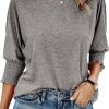 Women's 2024 Fashion Tops 3/4 Saonta T-Shirts Cute Crewneck Basic Business Tees Blouses
