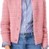 Womens Knit Cardigan Long Saonta Open Front Button Down Jacket