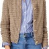 Womens Knit Cardigan Long Saonta Open Front Button Down Jacket