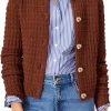 Womens Knit Cardigan Long Saonta Open Front Button Down Jacket