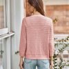 2024 Women's 3/4 Saonta Crochet Knit Button Down Cardigan Cropped Shrug Bolero Lightweight Sweaters Tops