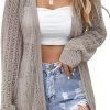 Women's Crochet Cardigan Sweater Long Saonta Open Front Lightweight Boho Cover Up Summer Knit Cardigans