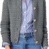 Womens Knit Cardigan Long Saonta Open Front Button Down Jacket