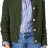 Womens Knit Cardigan Long Saonta Open Front Button Down Jacket