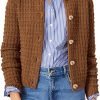 Womens Knit Cardigan Long Saonta Open Front Button Down Jacket