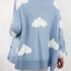 Women's Button Down V Neck Long Saonta Cloud Open Front Knit Cardigan Sweater