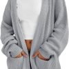 Womens Oversized Cardigans Soft Knit Cardigan Sweater with Pockets