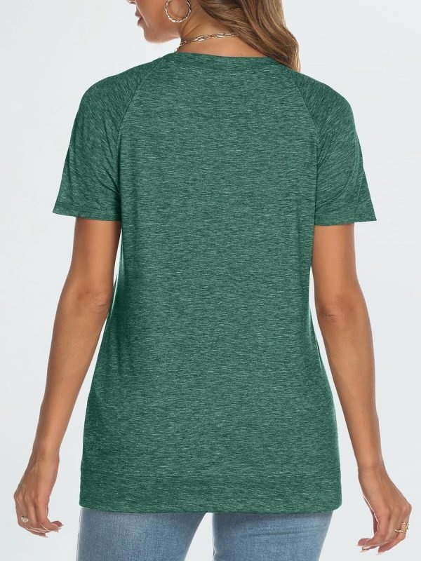 T Shirts Short Saonta Crewneck Tees for Women Trendy Lightweight Soft Casual Summer Tops Clothes 2024