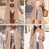 Womens 2024 Casual 3/4 Short Saonta Open Front Cardigan Lightweight Kimono Summer Beach Outfits