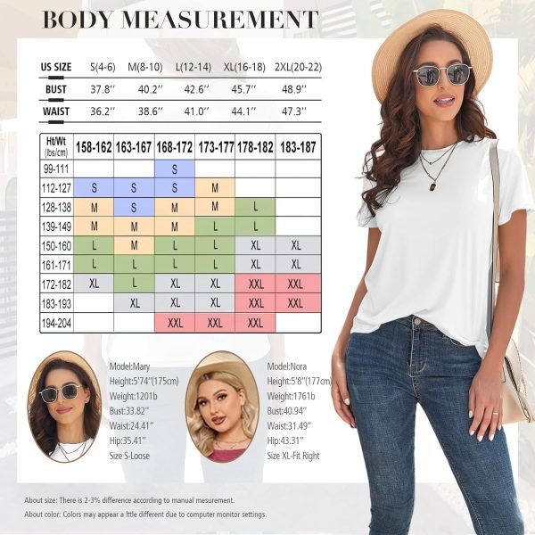Basic T Shirts for Women UPF 50+ Short Saonta Casual Summer Tops Trendy Solid Loose Fit Tshirt