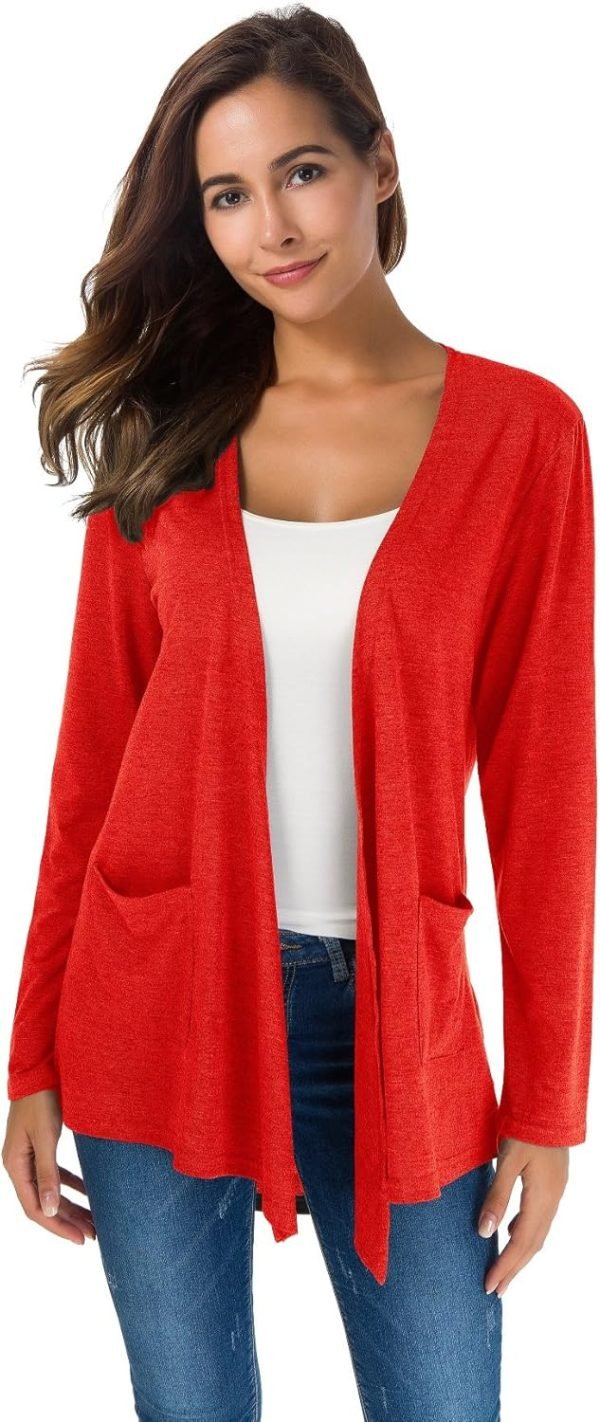 Cardigans for Women Loose Casual Long Saontad Open Front Breathable Cardigans with Pockets