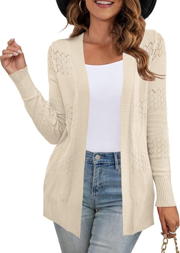 Women's Sweaters Boho Long Saonta Open Front Chunky Cable Knit Cardigan