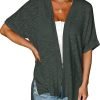 Womens 2024 Summer Lightweight Cardigan Short Saonta Open Front Casual Loose Cover Ups