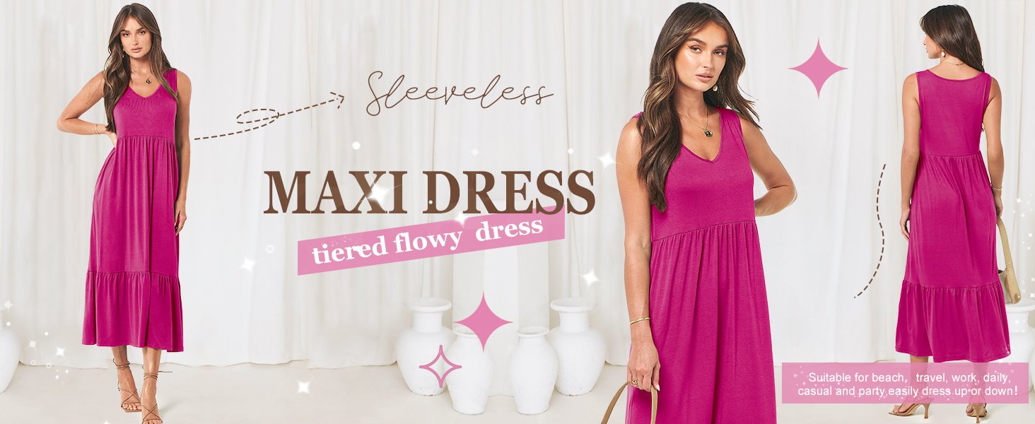 Saonta Summer Casual Sleeveless Beach Dress