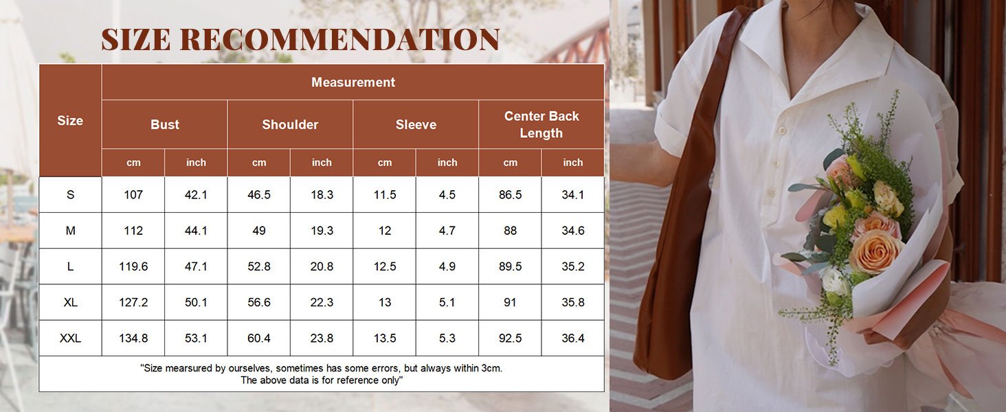 Womens Cotton Shirt Dress Summer Casual Short Sleeve Button Down