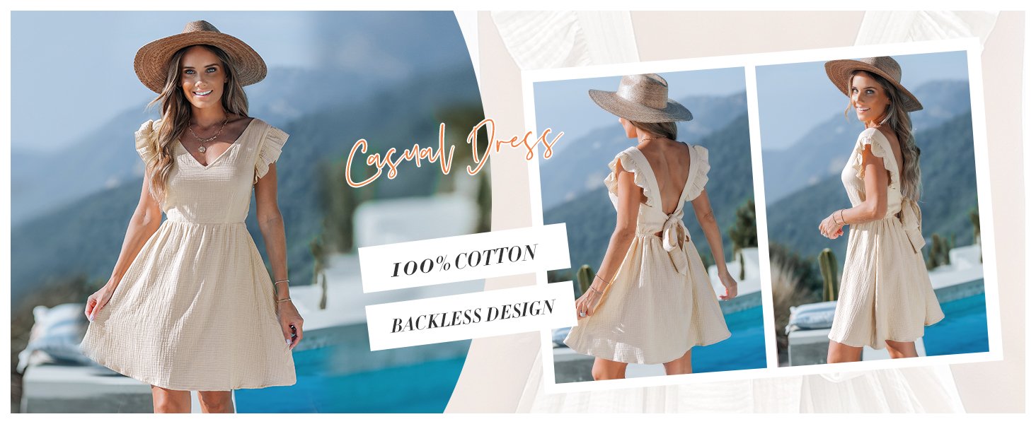 beige v neck flutter mini cover up dress