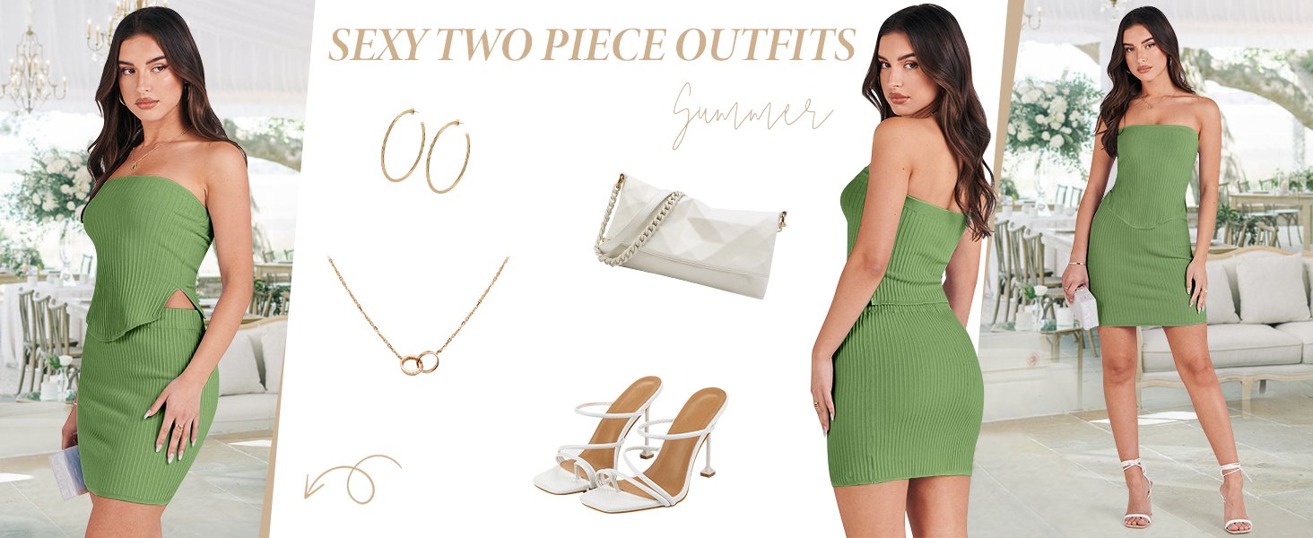 Saonta Women 2 Piece Outfits Skirts Set