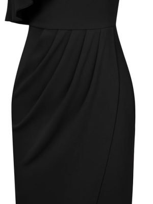 41QnUegYJ_L._AC_SL1500 Saonta KARIN Women's One Shoulder Cocktail Dress Sleeveless Sexy Ruched Bodycon Layered Ruffle Slit Party Midi Dresses