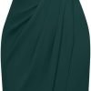 Saonta  KARIN Women's Halterneck Sleeveless Ruched Bodycon Slit Wrap Party Cocktail Midi Dress