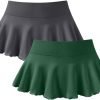 Saonta  Women 2 Piece Mini Skirts 2 in 1 Flowy Sexy Basic Stretchy Flared Casual Skirts