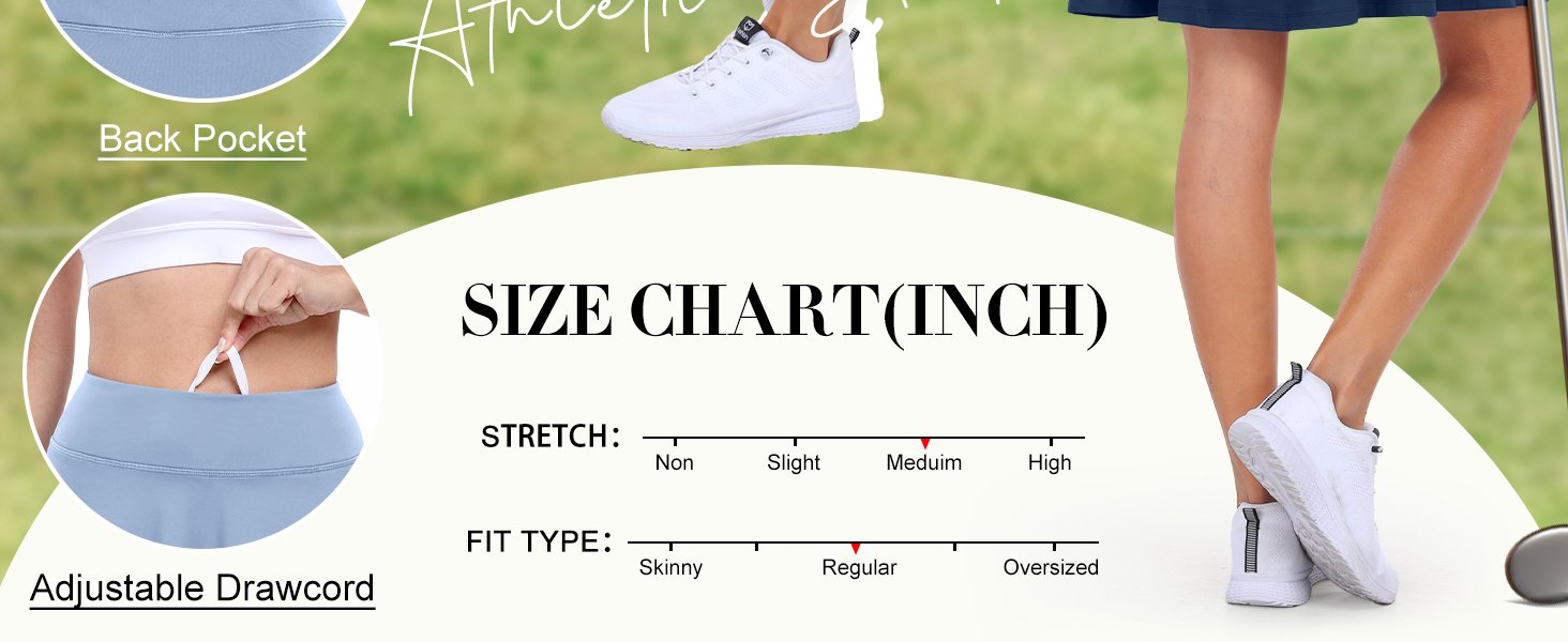 Knee Length Skorts Skirts Summer Casual 