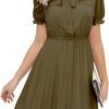 Saonta  Work Dresses for Women 2023 Long Sleeves Chiffon Black Dress Retro Pleated Buttons Down Bow Tie Loose Causal Dresses