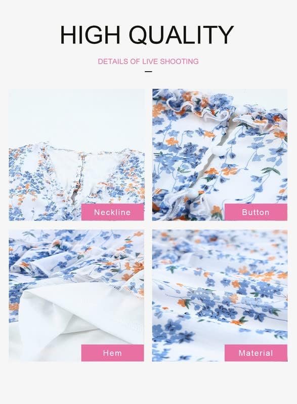 Saonta  Womens 2024 Spring Summer Deep V Neck Ruffle Floral Flowy Mini Dress