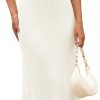 Saonta  Women's V Neck Ribbed Knit Maxi Dress Button Short Sleeve Slim Fit Bodycon Sweater Dress
