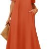 Saonta  Women's 2024 Summer Short Sleeve Maxi Dress Casual Crewneck Swing A Line Long T Shirt Dress with Pockets