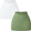 Saonta  Women 2 Piece Yogs Skirts Basic Versatile Stretchy Casual High Waist Mini Skirts