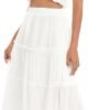 51TQ5ixfWmL._AC_SL1500 Saonta Women's High Waist Frill Trim A Line Swing Flowy Summer Midi Skirts