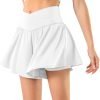 Womens Tennis Skirt with Pockets Crossover High Waisted Athletic Shorts Golf Skorts Flowy Running Workout Shorts