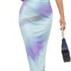 Saonta  Women's Summer Bodycon Tie Dye Dress Sleeveless Crew Neck Mesh Cocktail Party Maxi Dresses