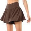 Womens Tennis Skirt with Pockets Crossover High Waisted Athletic Shorts Golf Skorts Flowy Running Workout Shorts